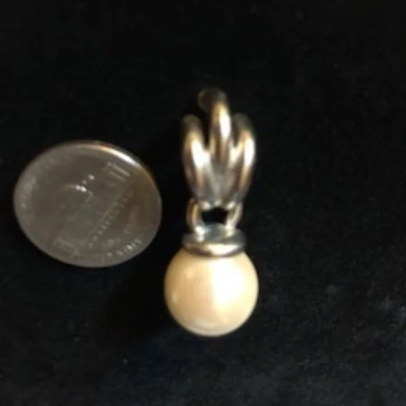 Silver & Pearl Stone Earrings *NWOT* - Picture 4 of 5